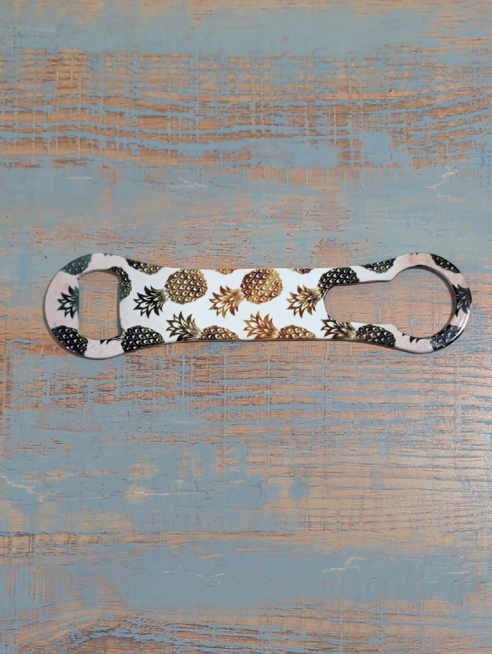 Pineapple Print Double-Ended Bottle Opener – NWOT | Tropical Barware Accessory